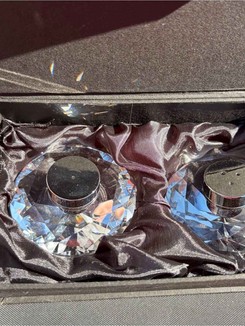 4/$100 Crystal Faceted Salt and Pepper Shaker Set - Clear